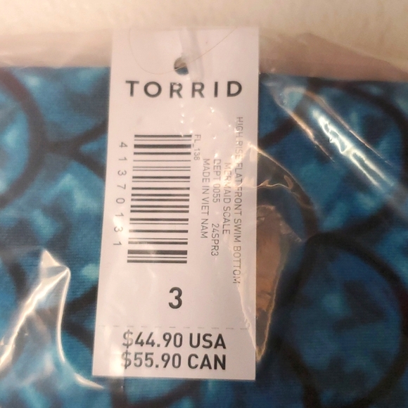 ❤️NWT VINTAGE TORRID SWIM BOTTOM - MERMAID PRINT - HIGH WAIST - TUMMY CONTROL - Picture 6 of 11